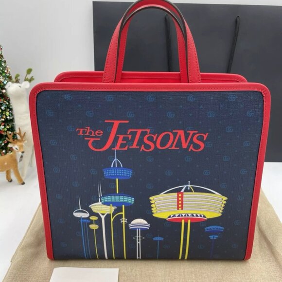 GUCCI x THE JETSONS PRINTED LEATHER KIDS TOTE BAG NWT AUTHENTIC - Picture 2 of 8
